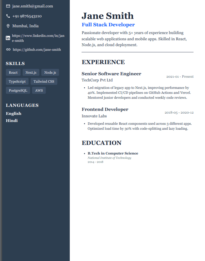Professional Resume Template